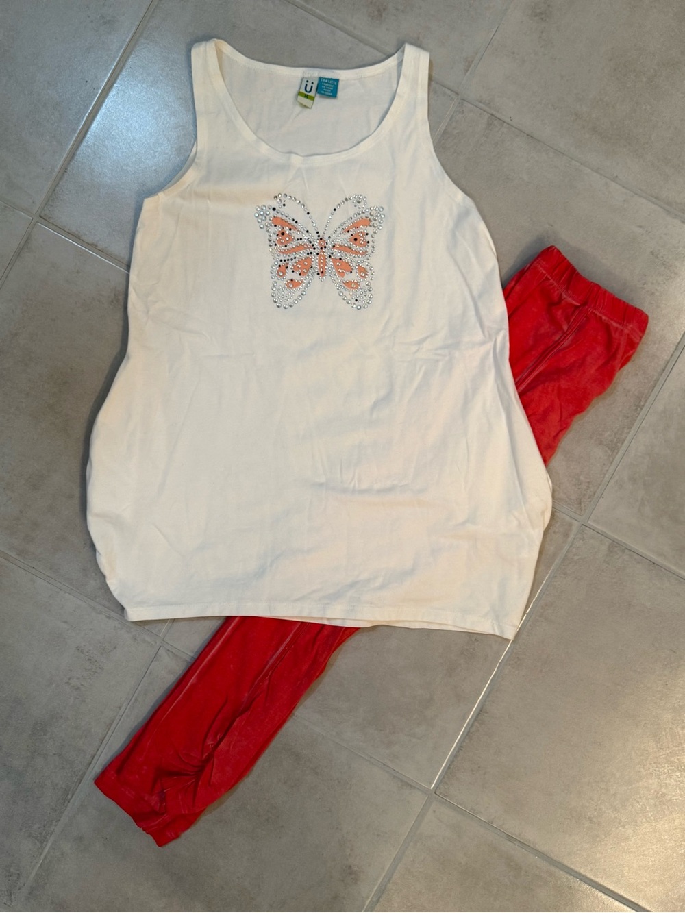 Blu by blu Butterfly Tunic & Capris Sz 14 NWOT